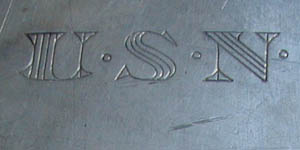 USN Mark on Tray (below)